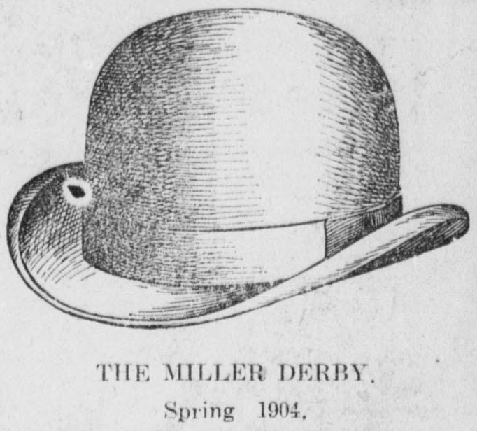 Derby hat sketch from a newspaper in its time.